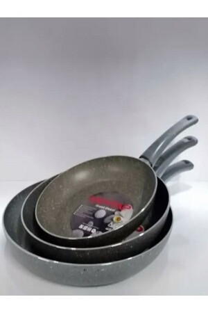 MNZ-3 قطعة غرانيت بان مجموعة 24-26-28 سم رمادية اللون TYC00603083179 - Mehtap