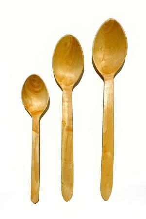 MNZ-3 قطعة ملعقة خشب الخشب ملعقة خشب الخشب ملعقة خشب 3 ملعقة - Kitchen Mania