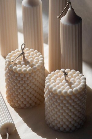 MNZ-3 قطع فقاعة سلندر شمعة مسحوق رائحة الشمعة الرومانية شمعة صويا موم نباتية شمعة فقاعة سلندر3pcs - Ant&Bee