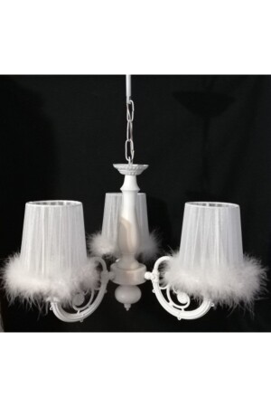 MNZ-3 قطعة ريش أبيض غرفة الأطفال غرفة نوم شمعة 5902323000 - TEKAY AYDINLATMA