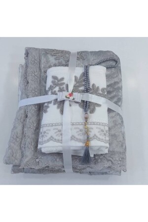 MNZ-3 قطعة صلاة السلمونة السجادة منشفة الزهرة حزمة العروسة مجموعة 70 × 120 - ceyizimdekor