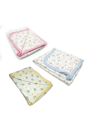 MNZ-3 قطع طفل طبقة واحدة كوفيت ساوادل غطاء 80*90 سم EB-81822008 - ENİA BABY