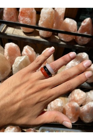 MNZ-3 قطع حلقة الأجيت حجر طبيعي - Asya Gems