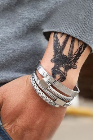 MNZ-3 قطعة خُططات رموية رقمية القفازات الفولاذية سوار الرجال Ep44 ehy-ep44 - Chavin