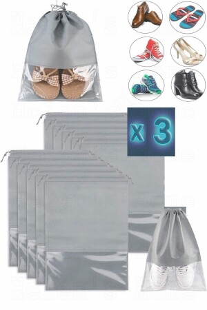 MNZ-3 قطع خزانة الملابس جرابات تنظيف الحقيبة مع ثوب التخزين الحذاء النافذة حقيبة السفر - Helen's Home