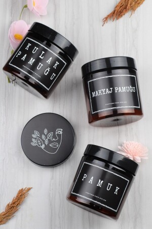 MNZ-3 حزمة منظمة القطن البودات المكياج القطن القطن الجار القطن حزمة ميكا البلاستيك الصلب - Incili Home