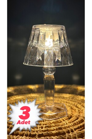 MNZ-3 قطع صغيرة الحجم الكريستال الماس LED لامپ مائدة بطارية تعمل على البكالة المضيء الشفافية المظلة 12 سم لابيدريا أباجور3 - Lapidaria