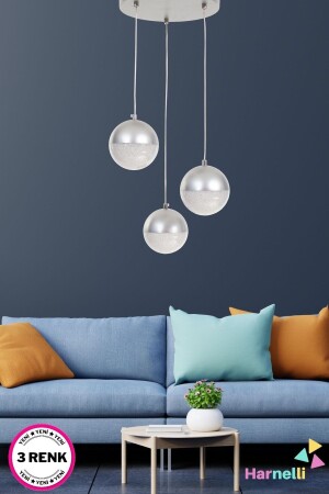 MNZ-3 ألوان مضيئة زجاج الحلوى عصرية الشمعة LED 3 PIECES زجاج السكر - Harnelli