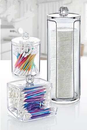 MNZ-3 قطعة مجوهرات ومكياج منظمة منظمة مع غطاء حامل القطن مع عصا تنظيف المكياج LGY-00102 - LaGabya