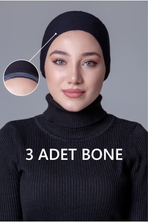 MNZ-3 قطع أسود Lycra لا تنزلق قبعة 3x0304-01 - nanak