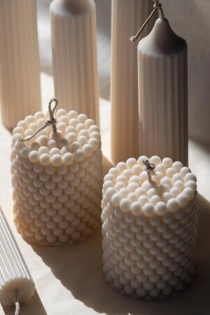 MNZ-3 قطع فقاعة أسطوانة شمعة كريم مسحوق شمعة رائحة الصويا موم نباتية شمعة - Mumy Desing