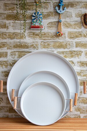 MNZ-3 Piece (51- 37- 30 سم) علبة معدنية مع معقولات خشبية علبة شاي علبة قهوة علبة عرض علبة - Kitchen Trend