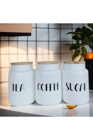 MNZ-3- Piece Bamboo Lid فراغ الزجاج الشاي قنبلة قهوة سكر مجموعة TYC00636683680D1669873725547 - Pembishayatlar