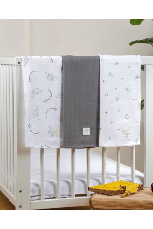 MNZ-3- Piece Elephant و Sky Muslin Cover 75*75 سم PSC-01-01 - pesca