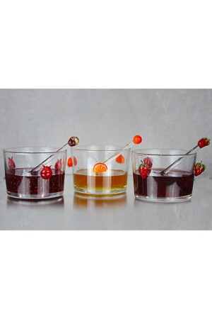 MNZ-3- Piece Jam Bowl مع نار النبيذ والبرتقال والفراولة الأرقام ada742 - ADAMODART