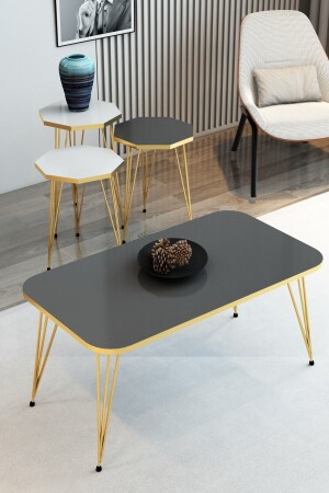 MNZ-3- Piece نيسة طاولة القهوة و طاولة القهوة مجموعة ذهبية طاولة القهوة ثمانية الأبعاد مجموعة سلكية طاولة القهوة قدم مجموعة نيس - Modalanka