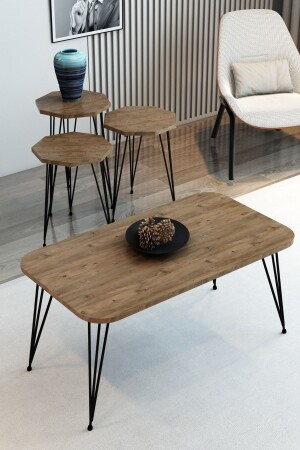 MNZ-3- Piece Nesting Coffee Table و Table Coffee Set طاولة القهوة المثلثات طاولة القهوة - Modalanka