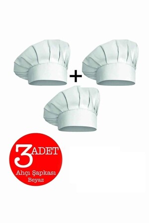 MNZ-3- Piece White Adjustable Chef Hat - كوبونة طباخة - enmalife