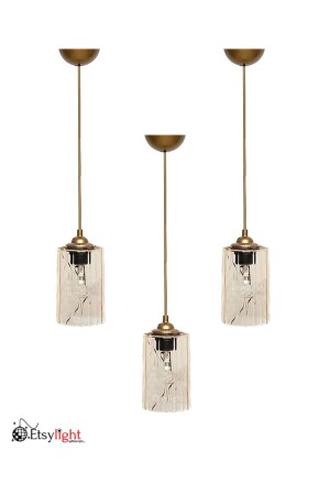 MNZ-3 قطع دورا الذهبية واحدة الزجاجي مصباح معلق S5053AD - Etsylight