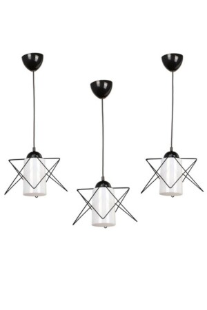 MNZ-3 قطع بيضاء ميكا سوداء زيغزاج واحد شمعة - Semboldekor