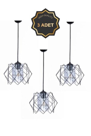 MNZ-3 قطع Silvano Koza Prism Pendant Lamp غرفة المعيشة والمطبخ وغرفة الأطفال والممر الشنديلي شفاف3 - Trend Kitchen