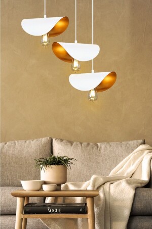 MNZ-3 قطعة معدن معلق مصباح ذهب أبيض غرفة المعيشة غرفة النوم طاولات الطعام المطبخ الكبير المطعم STN1057 - NOONLUX DESIGN&LIGHTING