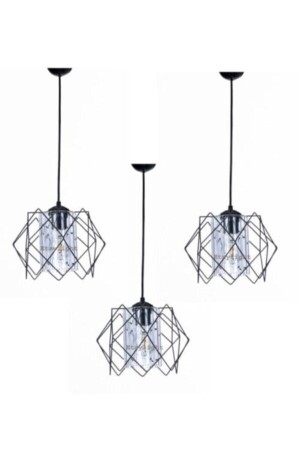 MNZ-3 قطع سوداء جاك ميكا الزجاجي مصباح تعليقات الدخان المضيء غرفة المعيشة والمطبخ والمرور المدخل TYC00502130773 - MHK Collection