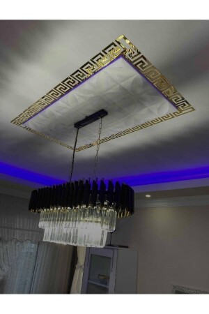 MNZ-30 قطع 8x7cm مزرقة الزجاج البليكس الحدود الذهبية- الجدار الزينة - Numa Concept