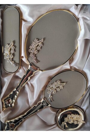 MNZ-301 عروسية هدية عريضة مرآة خفاشة مجموعة مع 2 أوراق - Camomile
