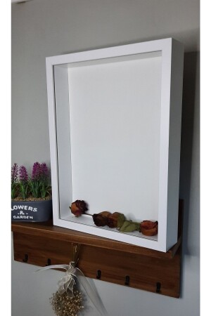 MNZ-30×40×5 ذاكرة/ذكرى إطار زهرة مربع وردة - Sevcan Sanat Atölyesi