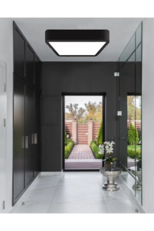 MNZ-30x30 سم قضية سوداء حجم كبير السقف مربع جديد أُدّ الضوئية المُضيء الشنابل الضوء الأبيض 24SQUAREBLACK3 - luxshome