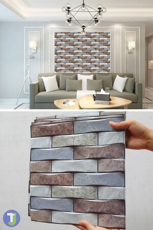 MNZ-30X30cm ورق جدار 3D ملصق بنفسه يغطي ديكورات مطبخ حمام مقاومة للماء - Technojet