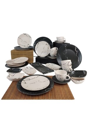MNZ-31 قطعة الإفطار مجموعة 6 أشخاص نمط الرخام B0034 - Keramika