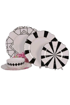 MNZ-33 قطعة أطباق العشاء الحديثة لـ 6 أشخاص، طبق، طبق وسلطة Bowl، 2 لوحات قارب P038. 886709 - Mikasa Moor