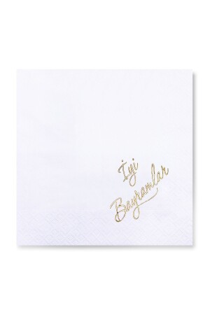 MNZ-33x33 سم ورقة ذهبية عيد ميلاد سعيد نمط 16 قطعة ورق أبيض ملونة النابكين SB-3441 - Story