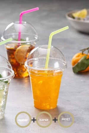 MNZ-350 cc سميكة كوب كأس قهوة باردة + غطاء + كوب كأس + مجموعة من 10 كوبات - İhtiyaç Limanı