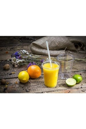 MNZ-350cc سميكة الحيوانات الأليفة البلاستيكية ليمونات شرب الحليب كوب قهوة باردة 50 قطعة مع المياه - İhtiyaç Limanı