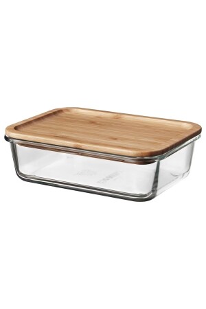 MNZ-365+ 1 ليت من الخيزران 21x15x7 سم محفظة خيزران مستطيلة مع غطاء زجاج - الخيزران 1109269065 - IKEA