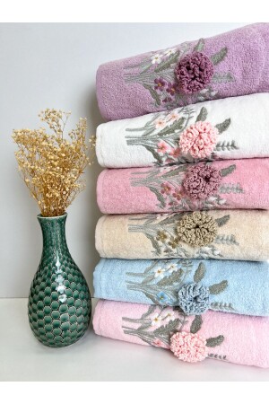 MNZ-3D مصنوعة يدوياً مجموعة من الزهور المصنوعة من 6 50x90 من المناشف اليدوية والوجهية - AYHANHOME