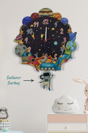 MNZ-3D الفضاء الخشبي والكواكب غرفة الأطفال ساعة الجدار الخشبي Elf-2312023 - Elfidadesign