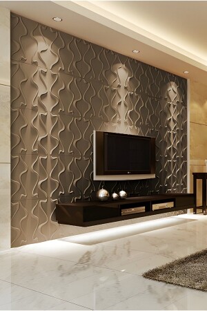 MNZ-3D لوحات الجدار من PVC الملوّقة الزعفران (50-50 سم 4 قطع - 1 متر مربع) - Duvarım