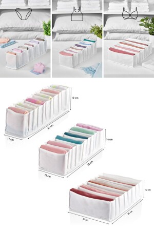 MNZ-3-Drawer ملابس داخلية منظمة منظمة مجموعة - Serstil
