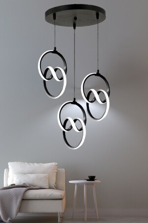 MNZ-3-Piece Black Modern Pendant Lamp LED شمعة ضوء أبيض غرفة المعيشة مطبخ غرفة المطبخ LED شمعة - Supply Home