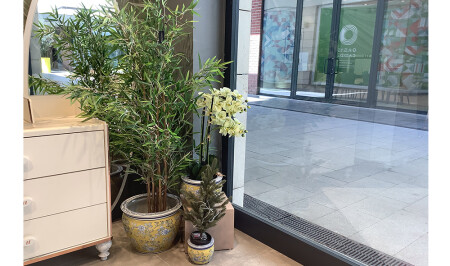 MNZ-3-piece Ceramic Flower Pot with Flowers - 20308 - Cadde Yıldız