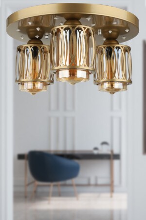 MNZ-3-Piece Chandelier Antique مع جهاز التحكم عن بعد بضوء LED BEG1208BEG03 - Begüsa