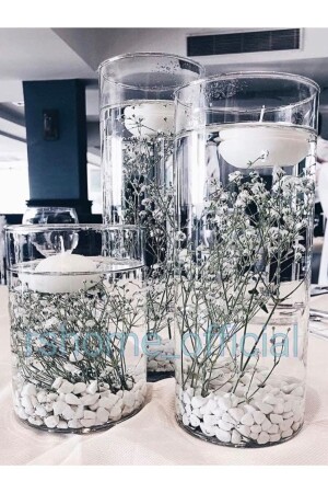 (MNZ-3-Piece Cylinder Candle Holder) و (ثلاث شموع عائمة ذات رائحة - وعد - منظمة - يوم خاص - ر - Paşabahçe