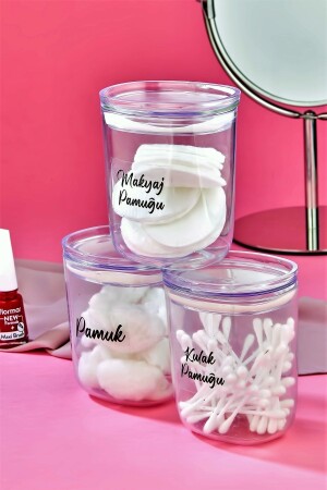 MNZ-3-Piece Drop Model ear Cotton & Cotton & Makeup Cotton Storage Box 400 مل من القماش - Fbzhome