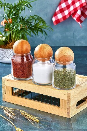 MNZ-3-piece Glass Jar قمامة العطور مع كرات المياه FBZ-3-2C - FBZhome