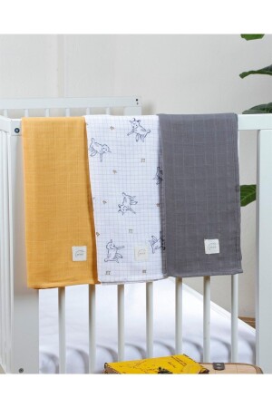 MNZ-3-Piece Lamb Muslin غطاء 75*75 سم PSC-01-03 - pesca