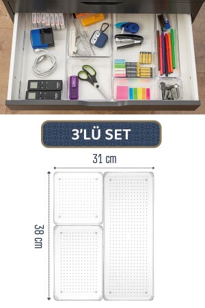 منظمة مجوهرات التجميل المودولية MNZ-3-piece - منظمة الجراف - منظمة سطح المكتب MCH-923 - Meleni Home